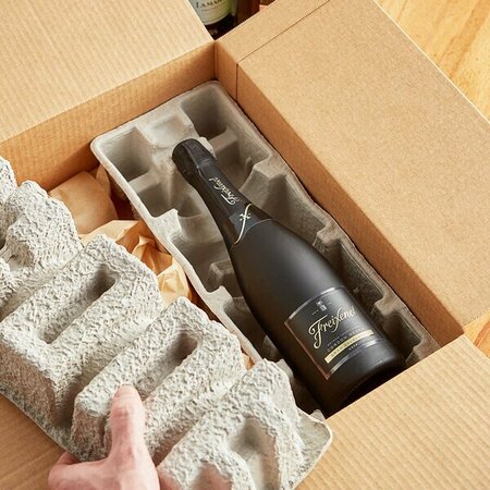 LAVEX Molded Fiber 1 Bottle Magnum Wine Shipper Tray 442FIBTRAYMG